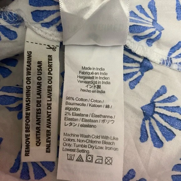 J. Crew Mini Dress Blue and White Floral Long Sleeve Dress - Picture 16 of 16